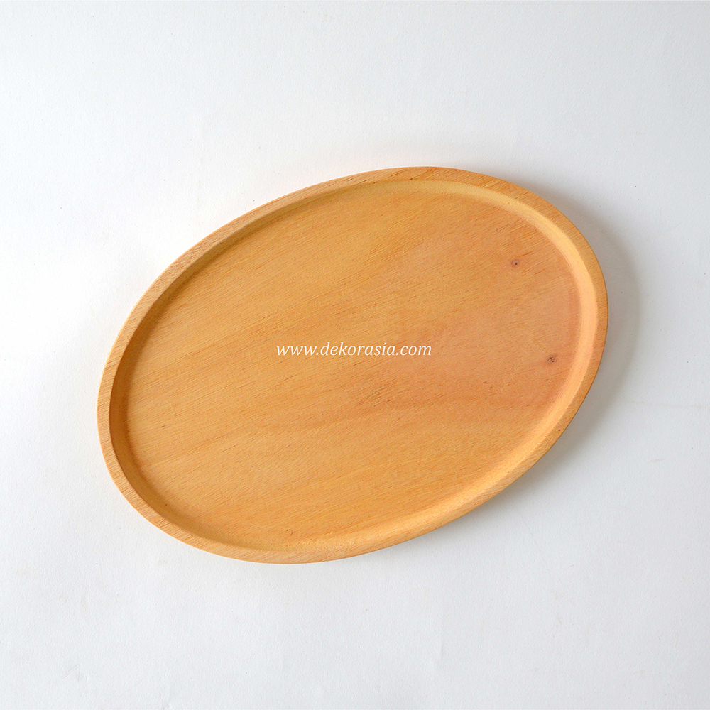 Natural Solid Wood Serving Platters Highly Durable, Oval Wood Plate | Tableware